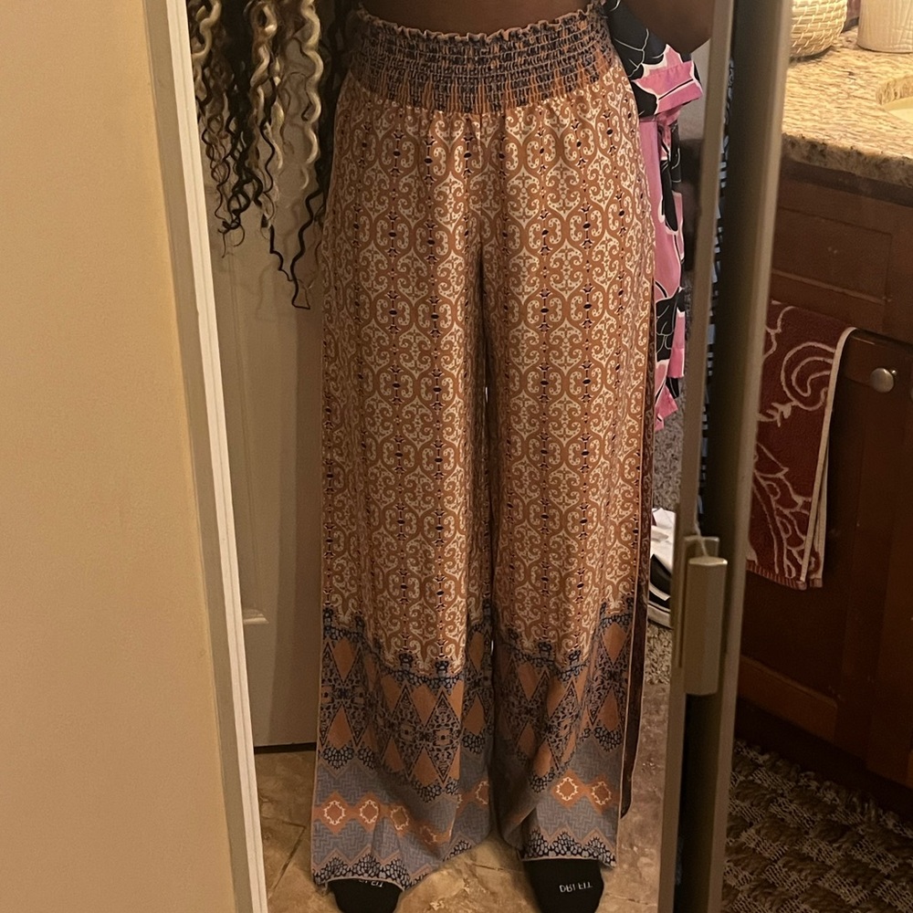 Flowy Bohemian Pants with Double Side Splits